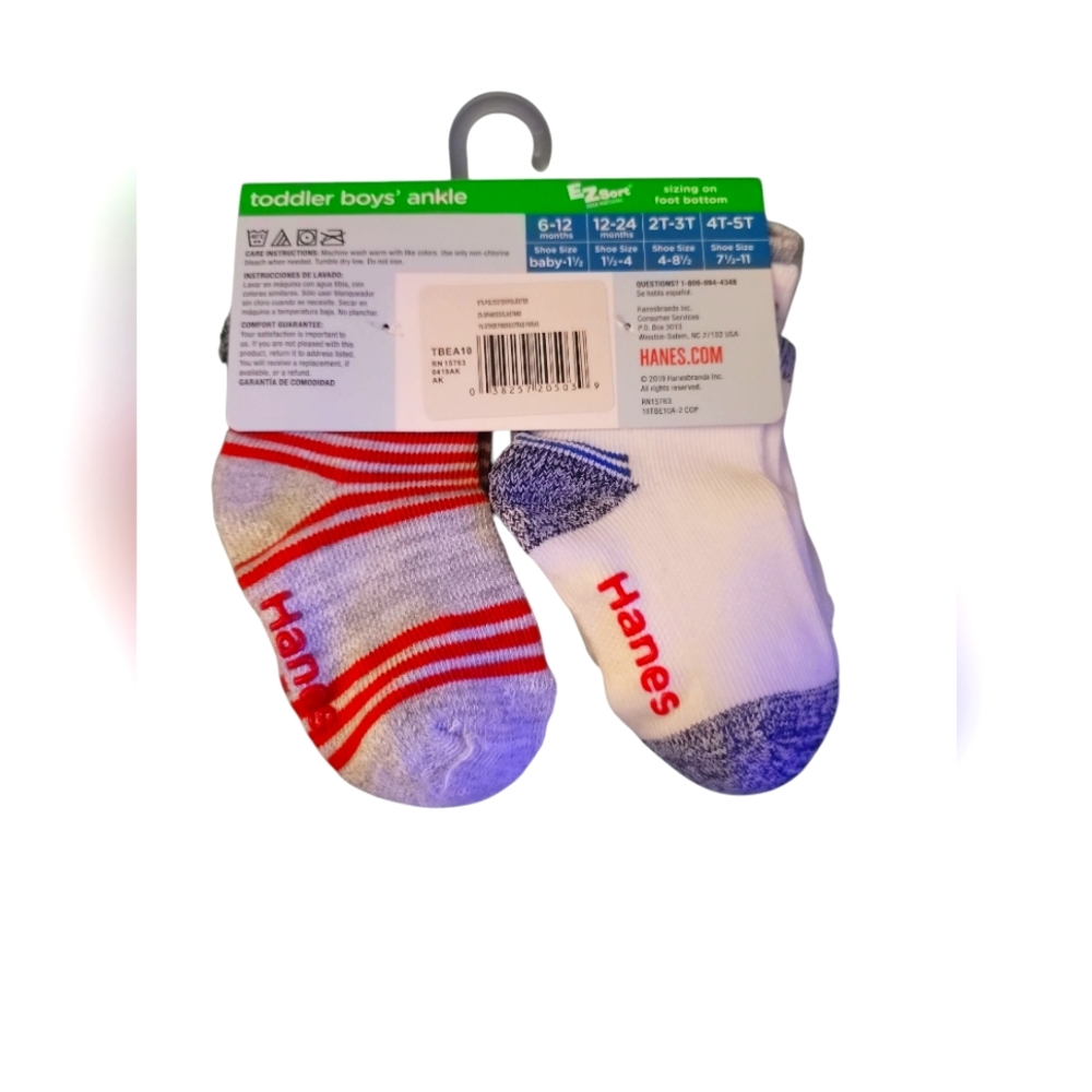 Hanes Toddler Boys' Ankle Socks Set - Picture 2 of 2